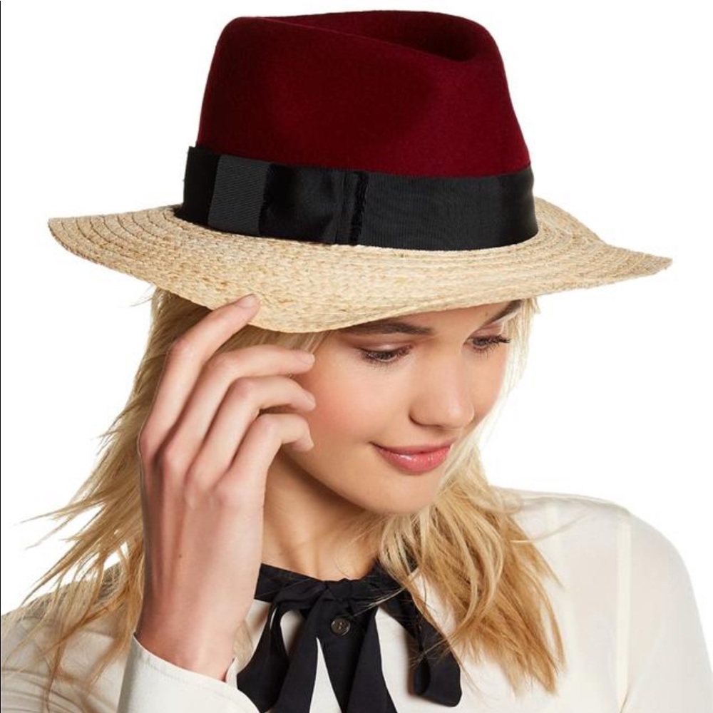 Kate Spade New York Colorblock Wool Crown Fedora